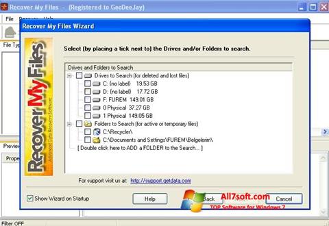 Screenshot Recover My Files for Windows 7