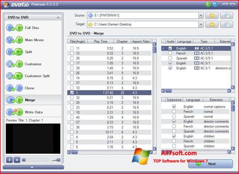 Screenshot DVDFab for Windows 7