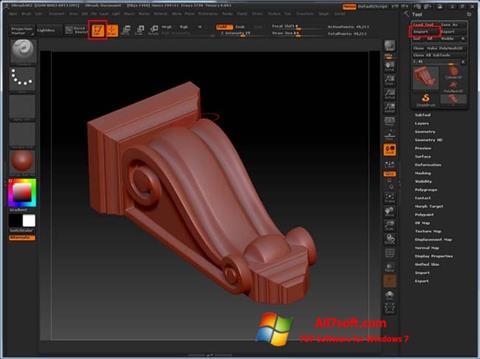 Screenshot ZBrush for Windows 7