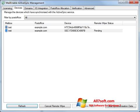 Screenshot Microsoft ActiveSync for Windows 7