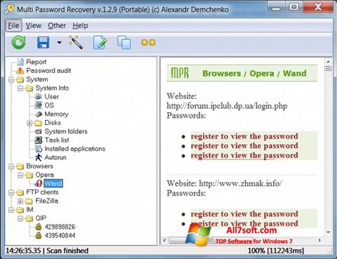 Screenshot Multi Password Recovery for Windows 7