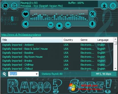 Screenshot RadioSure for Windows 7