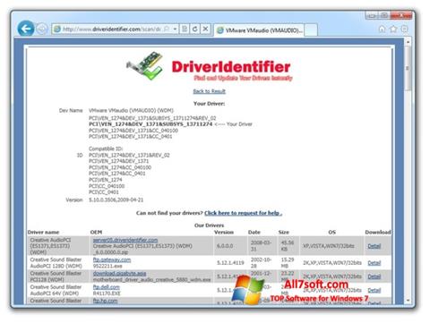 Screenshot Driver Identifier for Windows 7