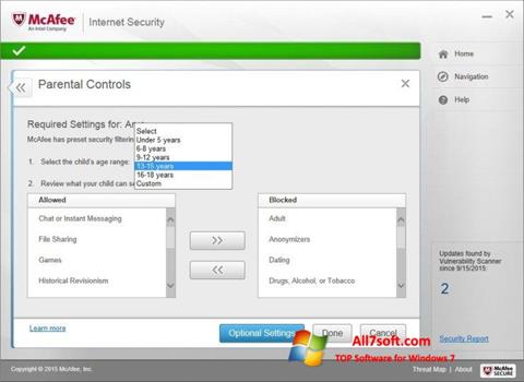 Screenshot McAfee for Windows 7