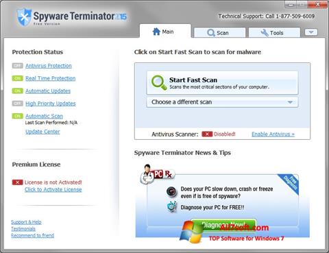 Screenshot Spyware Terminator for Windows 7