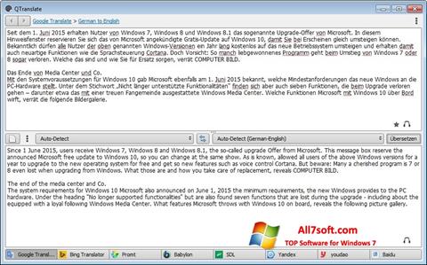 Screenshot QTranslate for Windows 7