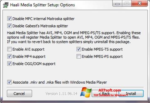 Screenshot Haali Media Splitter for Windows 7