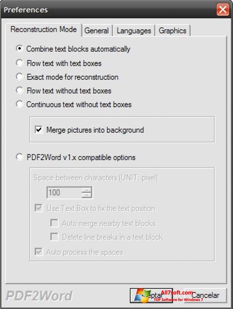 Screenshot PDF2Word for Windows 7