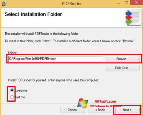 Screenshot PDFBinder for Windows 7