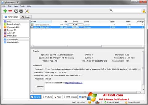 Screenshot qBittorrent for Windows 7