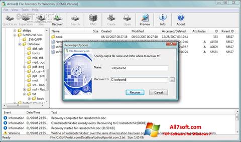 Screenshot Active File Recovery for Windows 7