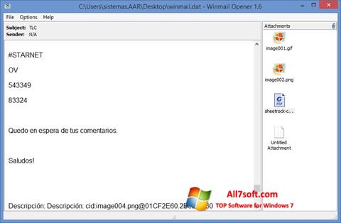 Screenshot Winmail Opener for Windows 7