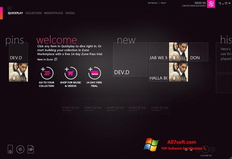 Screenshot Zune for Windows 7