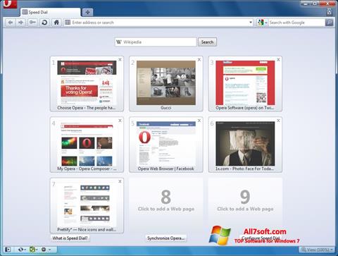 Screenshot Opera for Windows 7
