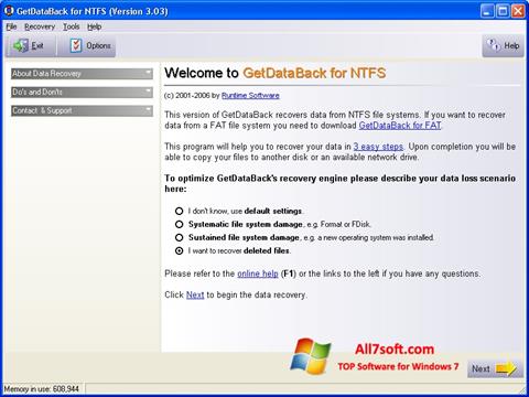 Screenshot GetDataBack for Windows 7