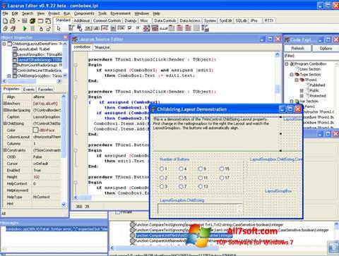 Screenshot Lazarus for Windows 7