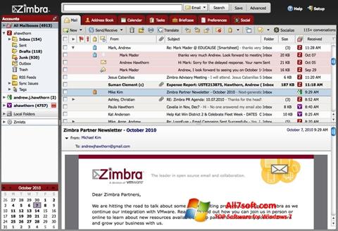 Screenshot Zimbra Desktop for Windows 7