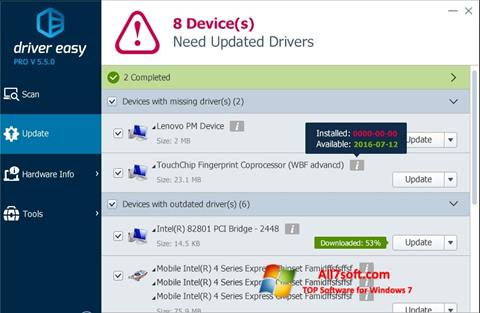 Screenshot Driver Easy for Windows 7