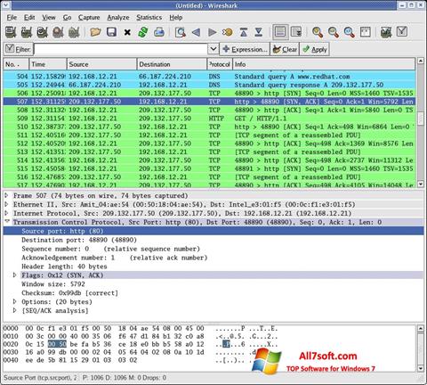 Screenshot Wireshark for Windows 7