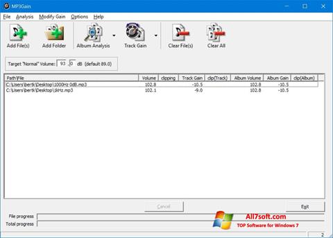 Screenshot MP3Gain for Windows 7