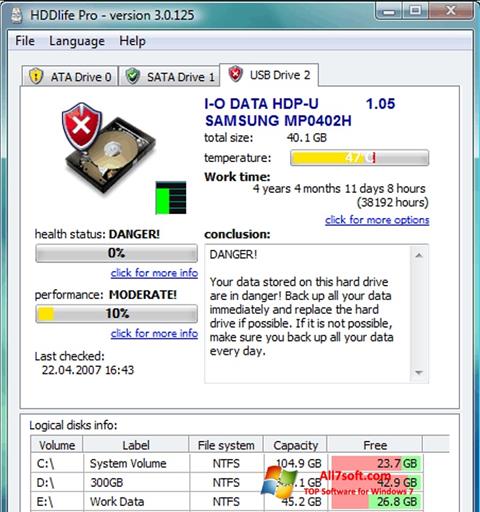 Screenshot HDDlife for Windows 7