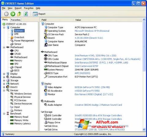 Screenshot EVEREST for Windows 7