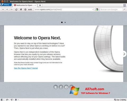 Screenshot Opera Developer for Windows 7
