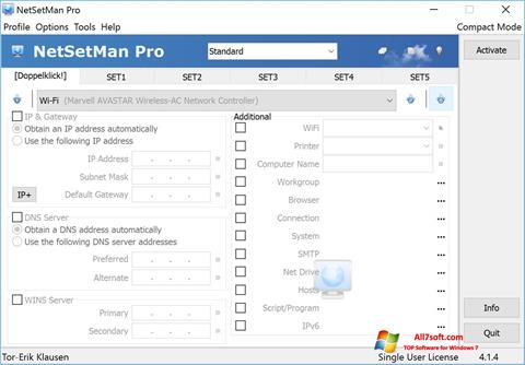 Screenshot NetSetMan for Windows 7