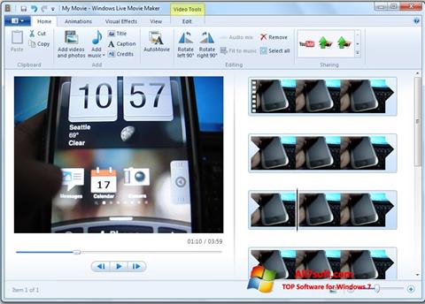 Screenshot Windows Live Movie Maker for Windows 7