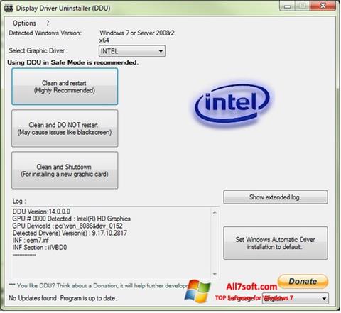 Screenshot Display Driver Uninstaller for Windows 7