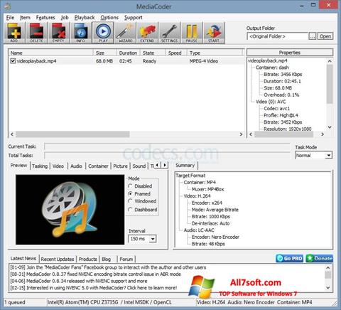 Screenshot MediaCoder for Windows 7