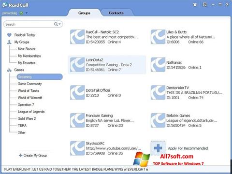 Screenshot RaidCall for Windows 7