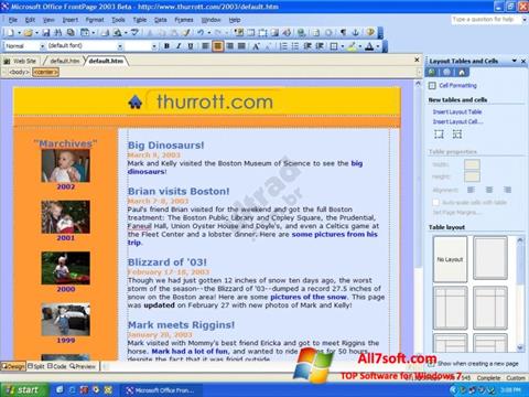 Screenshot Microsoft FrontPage for Windows 7