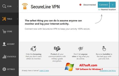 Screenshot Avast SecureLine VPN for Windows 7