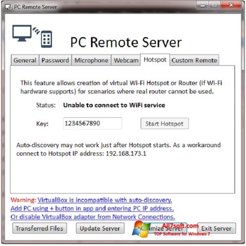 Screenshot PC Remote Server for Windows 7