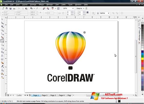 Screenshot CorelDRAW for Windows 7