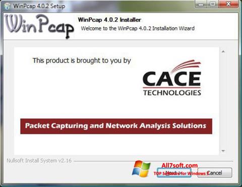 Screenshot WinPcap for Windows 7