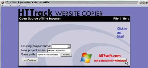 Screenshot HTTrack Website Copier for Windows 7