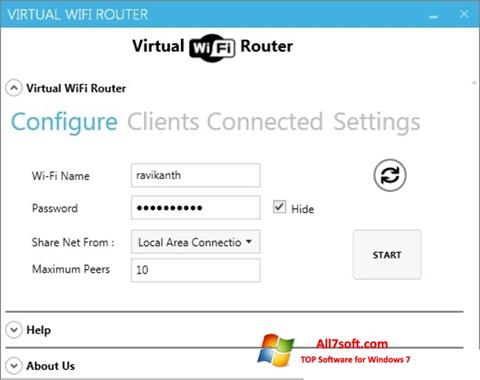 Screenshot Virtual WiFi Router for Windows 7