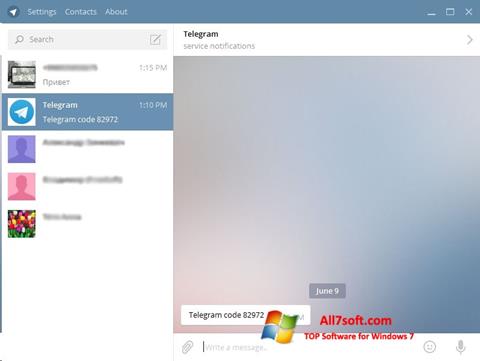 Screenshot Telegram Desktop for Windows 7