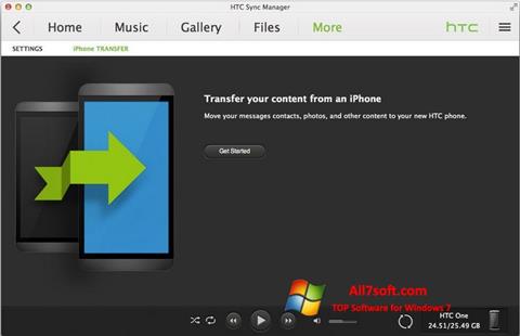 Screenshot HTC Sync for Windows 7