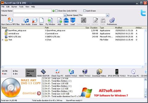 Screenshot Burn4Free for Windows 7