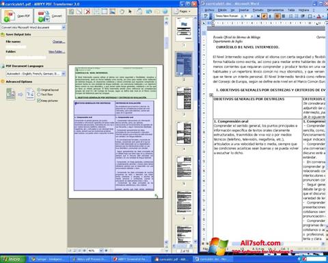 Screenshot ABBYY PDF Transformer for Windows 7