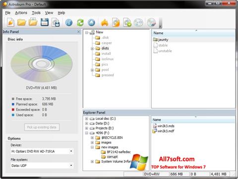 Screenshot Astroburn Lite for Windows 7