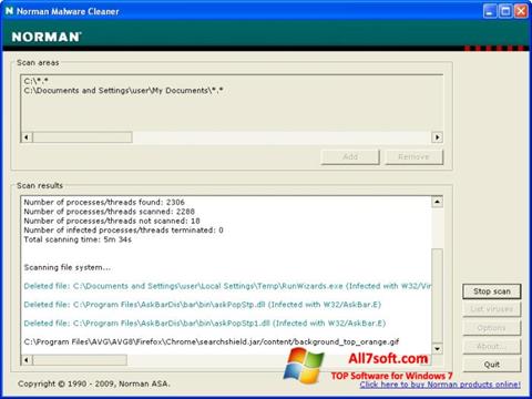 Screenshot Norman Malware Cleaner for Windows 7
