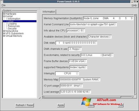 Screenshot PowerTweak for Windows 7