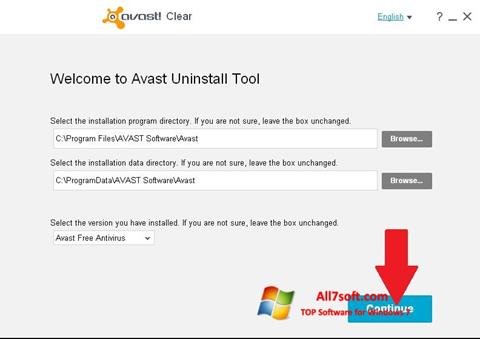 Screenshot Avast Uninstall Utility for Windows 7