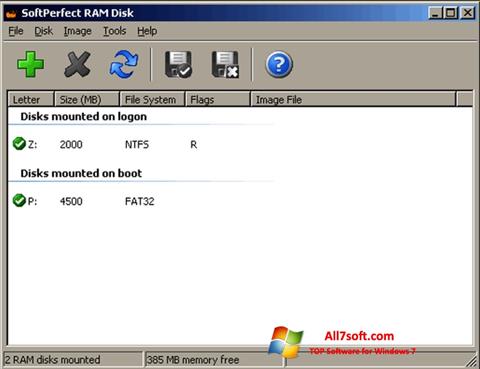 Screenshot SoftPerfect RAM Disk for Windows 7