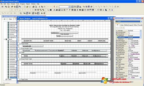 Screenshot Microsoft Visual FoxPro for Windows 7
