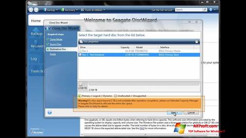 Screenshot Seagate DiscWizard for Windows 7